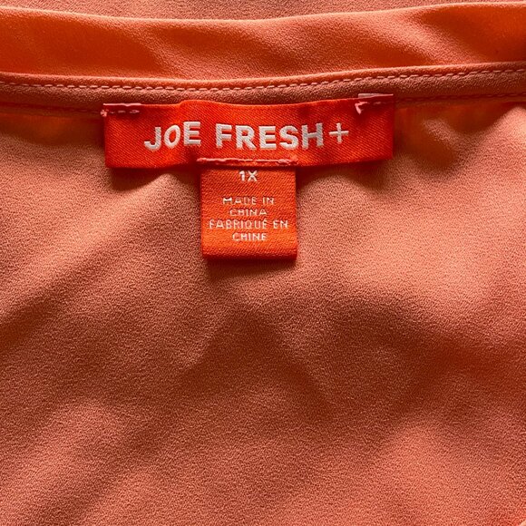 Sheer Peach Sleeveless Round Neck Top Peach Size 1X Joe Fresh - Picture 4 of 5